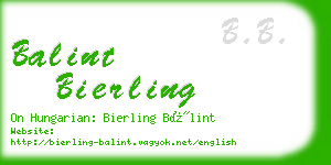 balint bierling business card